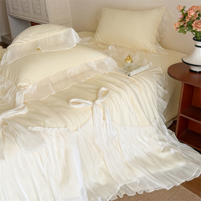 91家纺网 家纺一手货源 找家纺 吾欢心 2026春夏新款高端定制索菲亚夏被四件套空调被床单款床盖款 索菲亚黄-夏被四件套