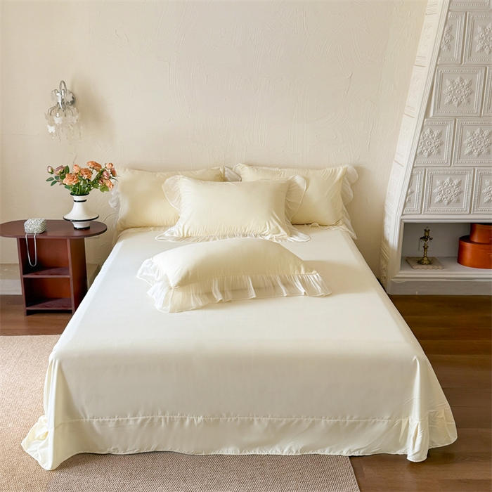 91家纺网 家纺一手货源 找家纺 吾欢心 2026春夏新款高端定制索菲亚夏被四件套空调被床单款床盖款 索菲亚黄-夏被四件套