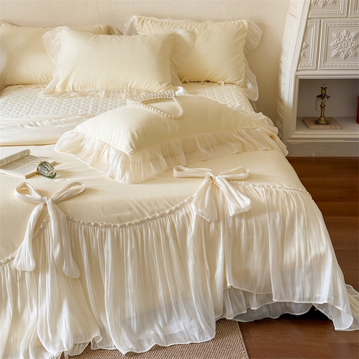 91家纺网 家纺一手货源 找家纺 吾欢心 2026春夏新款高端定制索菲亚夏被四件套空调被床单款床盖款 索菲亚黄-夏被四件套