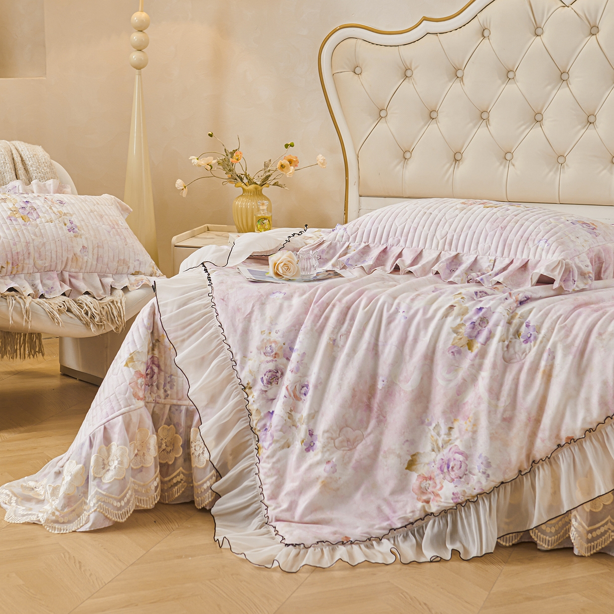 91家纺网 家纺一手货源 找家纺 宜凡家纺 2026新款全棉数码印花夏被床盖四件套①号系列 香雪海