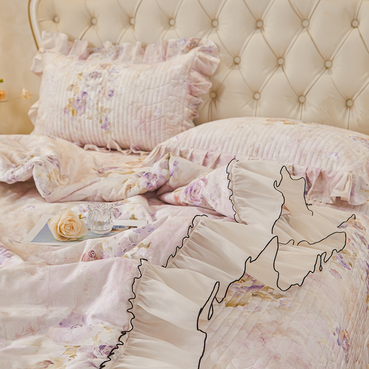 91家纺网 家纺一手货源 找家纺 宜凡家纺 2026新款全棉数码印花夏被床盖四件套①号系列 香雪海