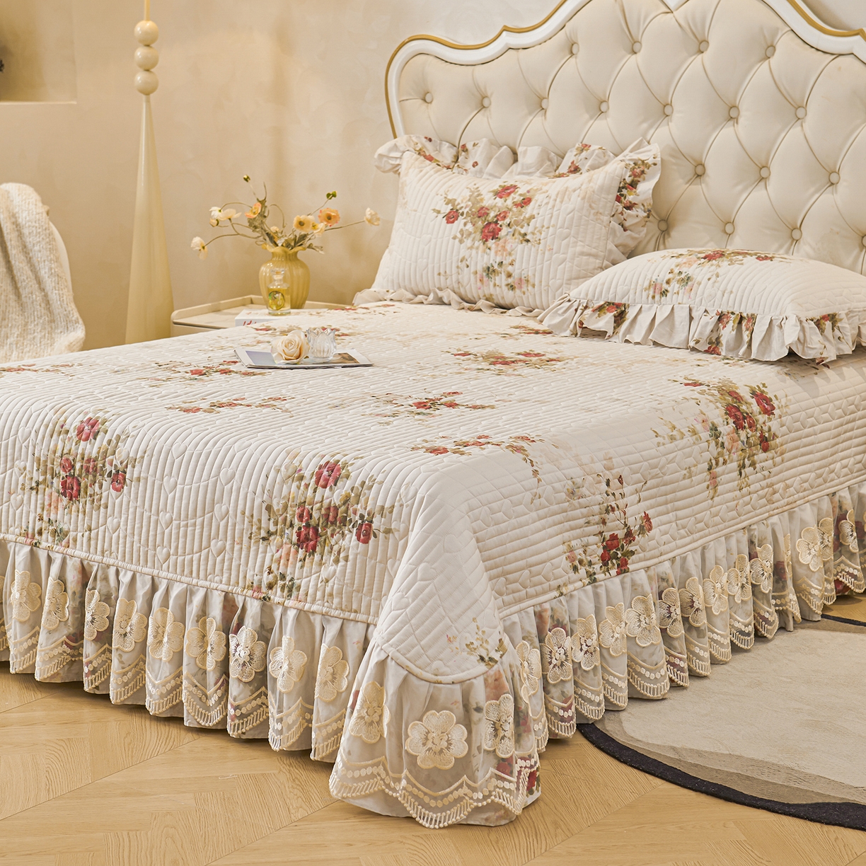 91家纺网 家纺一手货源 找家纺 宜凡家纺 2026新款全棉数码印花夏被床盖四件套①号系列 云栀