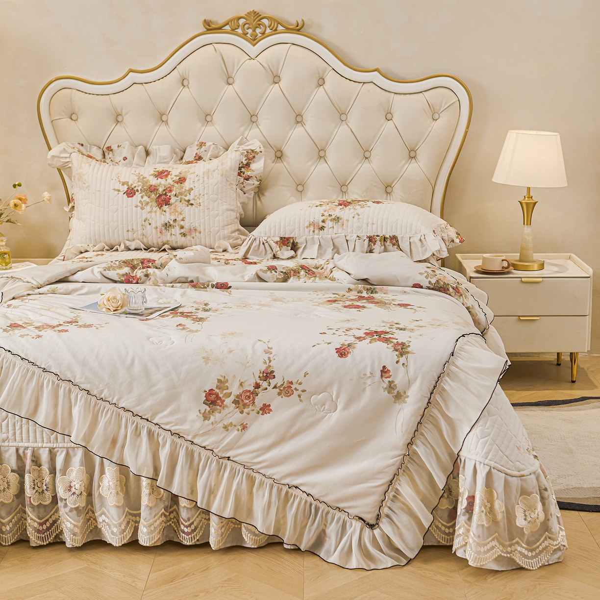 91家纺网 家纺一手货源 找家纺 宜凡家纺 2026新款全棉数码印花夏被床盖四件套①号系列 云栀