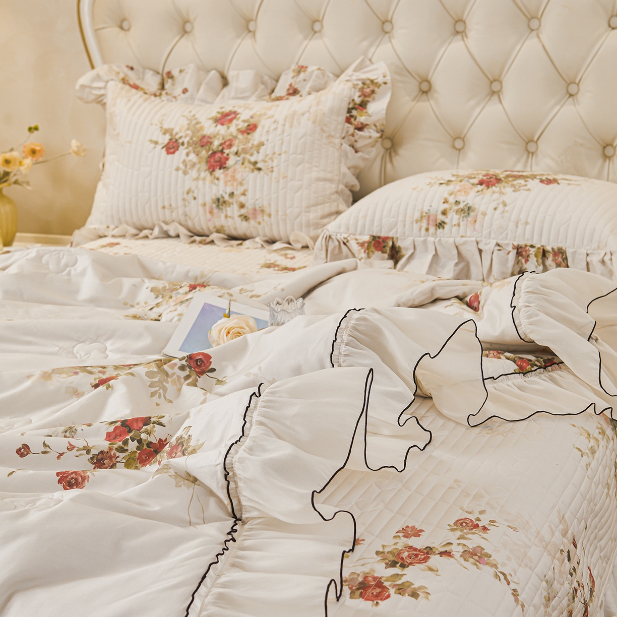 91家纺网 家纺一手货源 找家纺 宜凡家纺 2026新款全棉数码印花夏被床盖四件套①号系列 云栀