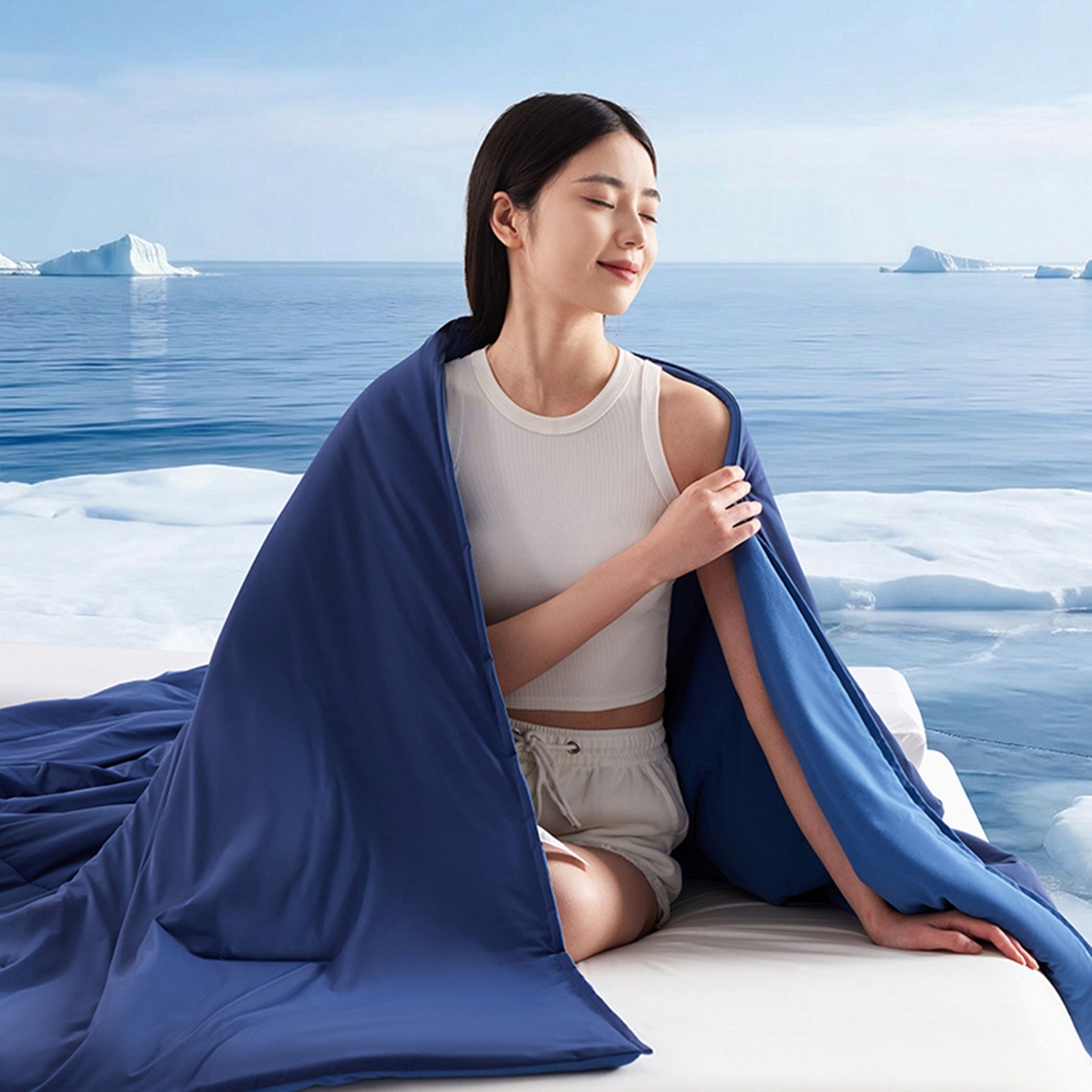 91家纺网 家纺一手货源 找家纺 亿菲凡家纺 2026新款亚朵同款酒店被子夏季深睡双感夏凉被凉感被夏被控温被pro3.0  深睡蓝