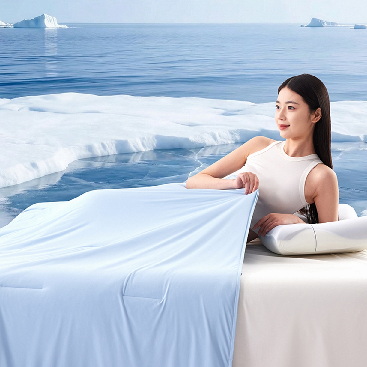 91家纺网 家纺一手货源 找家纺 亿菲凡家纺 2026新款亚朵同款酒店被子夏季深睡双感夏凉被凉感被夏被控温被pro3.0  静水蓝