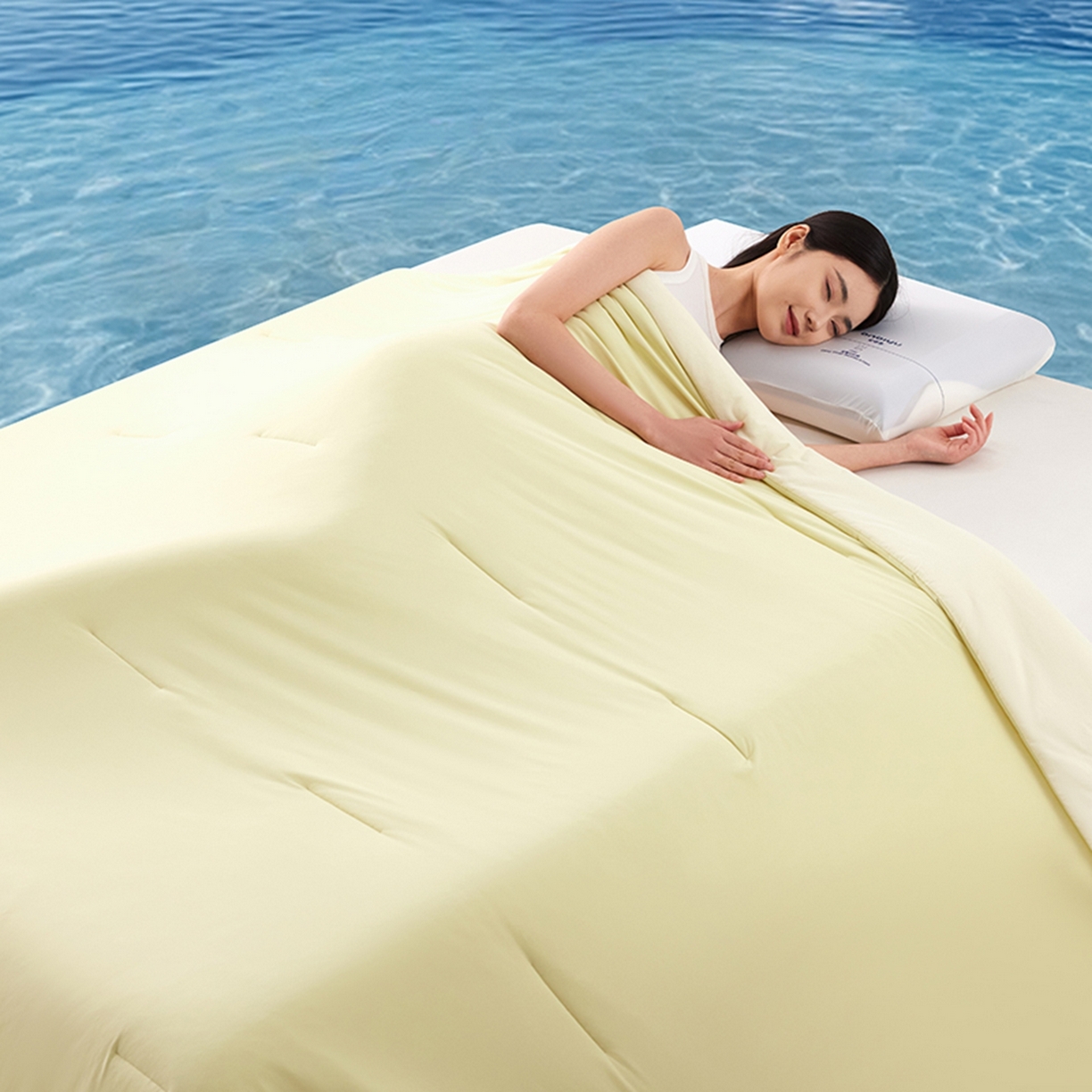 91家纺网 家纺一手货源 找家纺 亿菲凡家纺 2026新款亚朵同款酒店被子夏季深睡双感夏凉被凉感被夏被控温被pro3.0  竹青黄