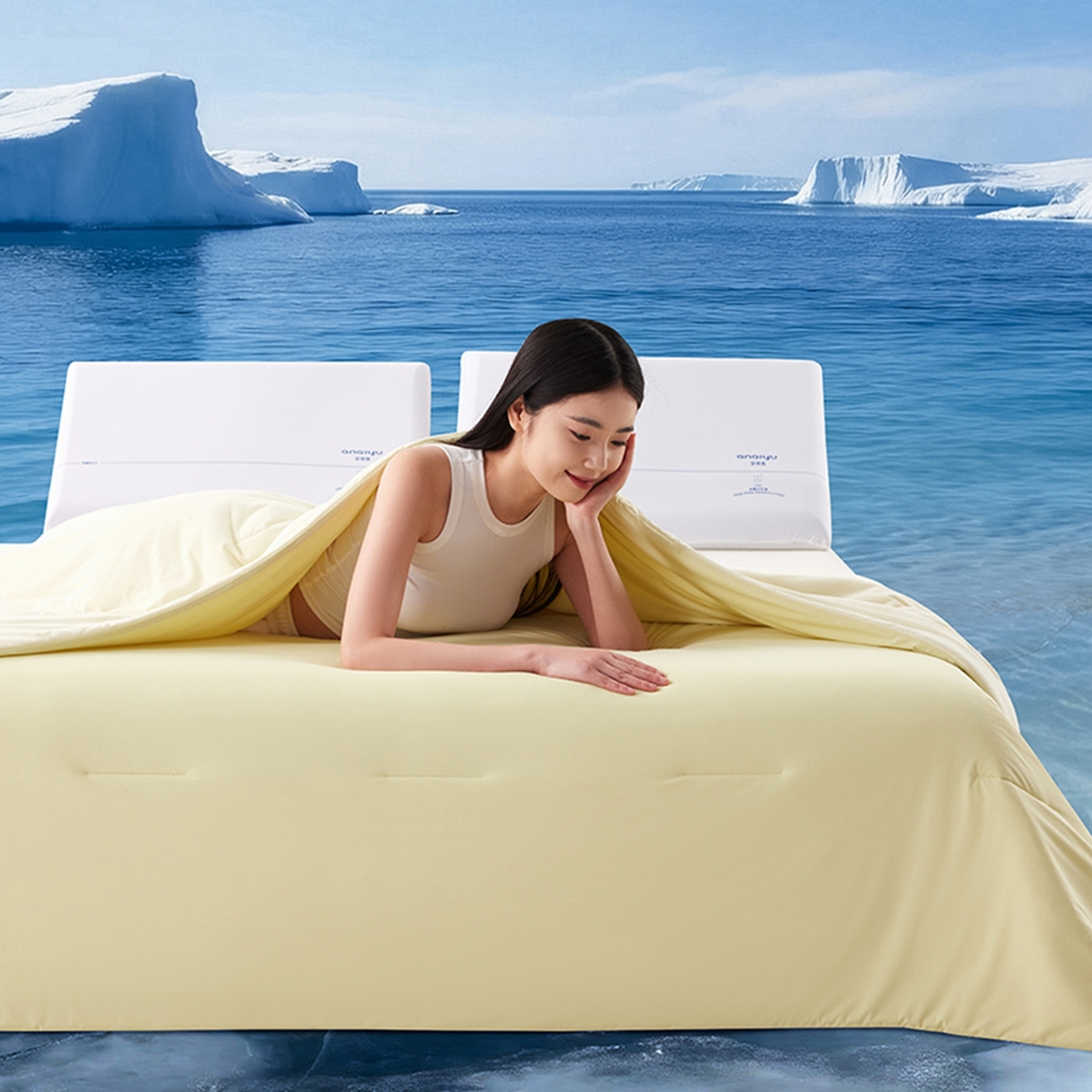 91家纺网 家纺一手货源 找家纺 亿菲凡家纺 2026新款亚朵同款酒店被子夏季深睡双感夏凉被凉感被夏被控温被pro3.0  竹青黄