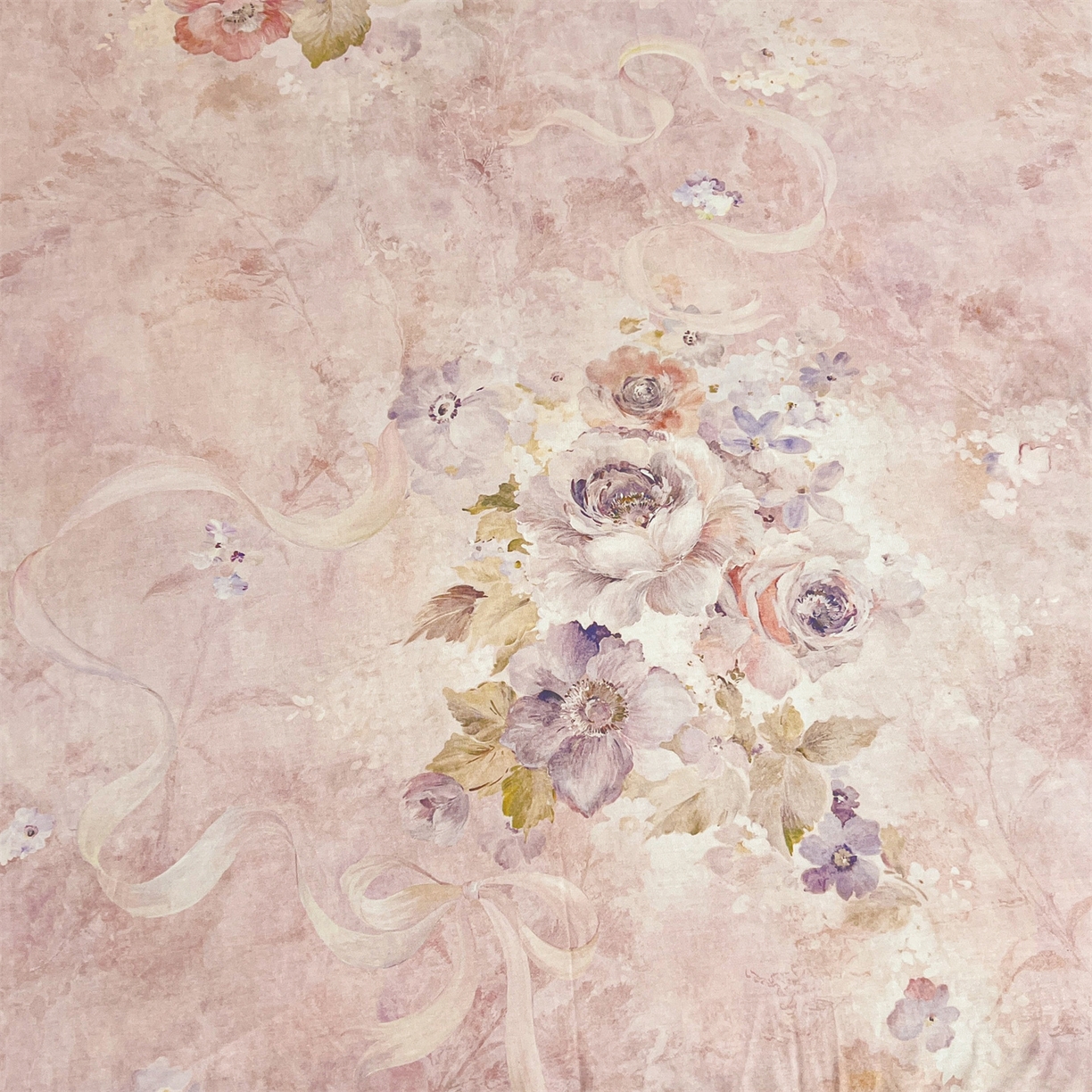 91家纺网 家纺一手货源 找家纺  宜凡家纺 2026新款全棉数码印花单层床裙三四件套①号系列三件套 香雪海