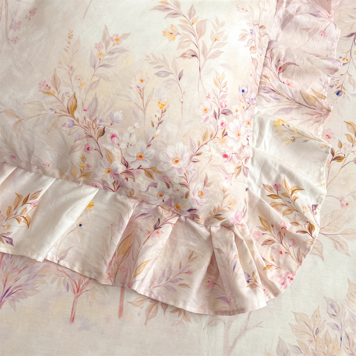 91家纺网 家纺一手货源 找家纺 （总）宜凡家纺 2026新款全棉数码印花单层床裙三四件套①号系列四件套