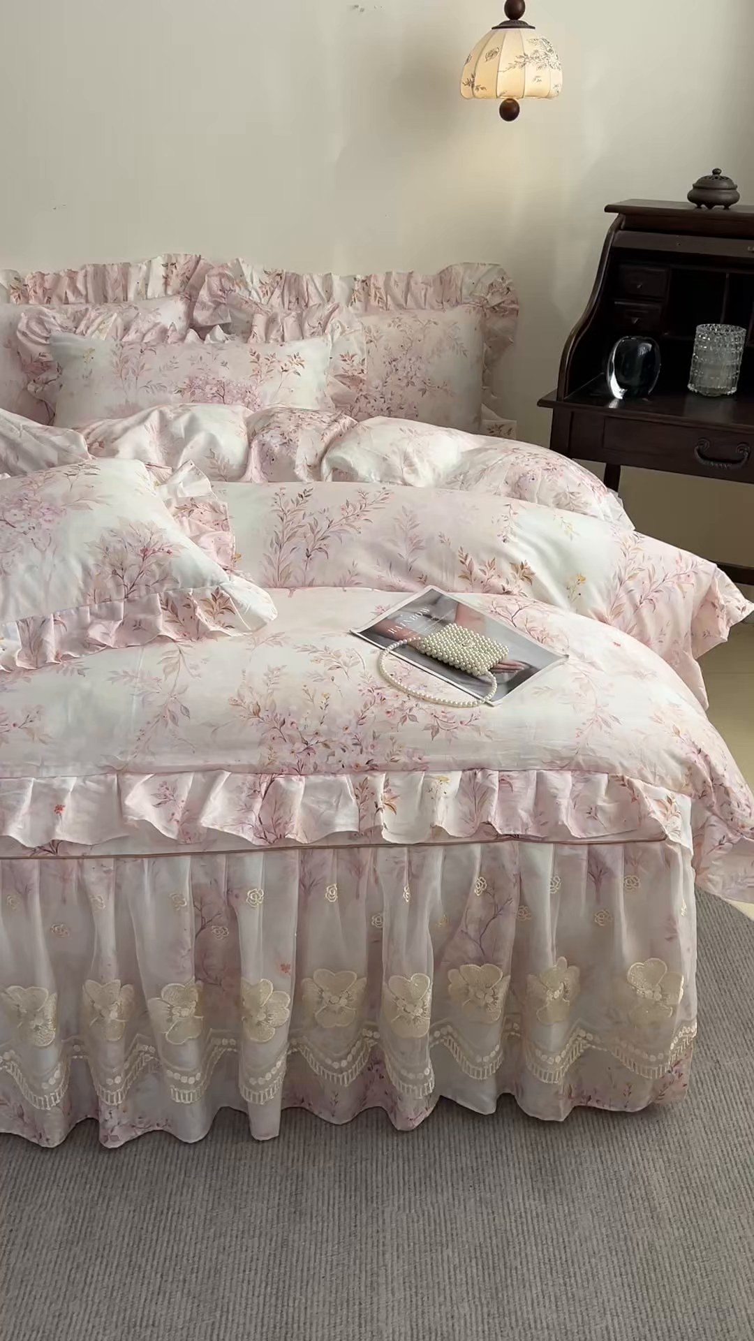 91家纺网 家纺一手货源 找家纺 （总）宜凡家纺 2026新款全棉数码印花单层床裙三四件套①号系列四件套