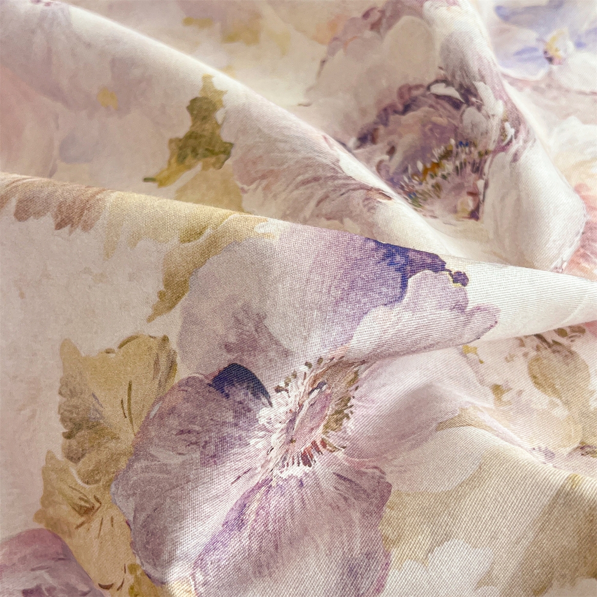 91家纺网 家纺一手货源 找家纺 宜凡家纺 2026新款全棉数码印花单层床裙三四件套①号系列四件套 香雪海