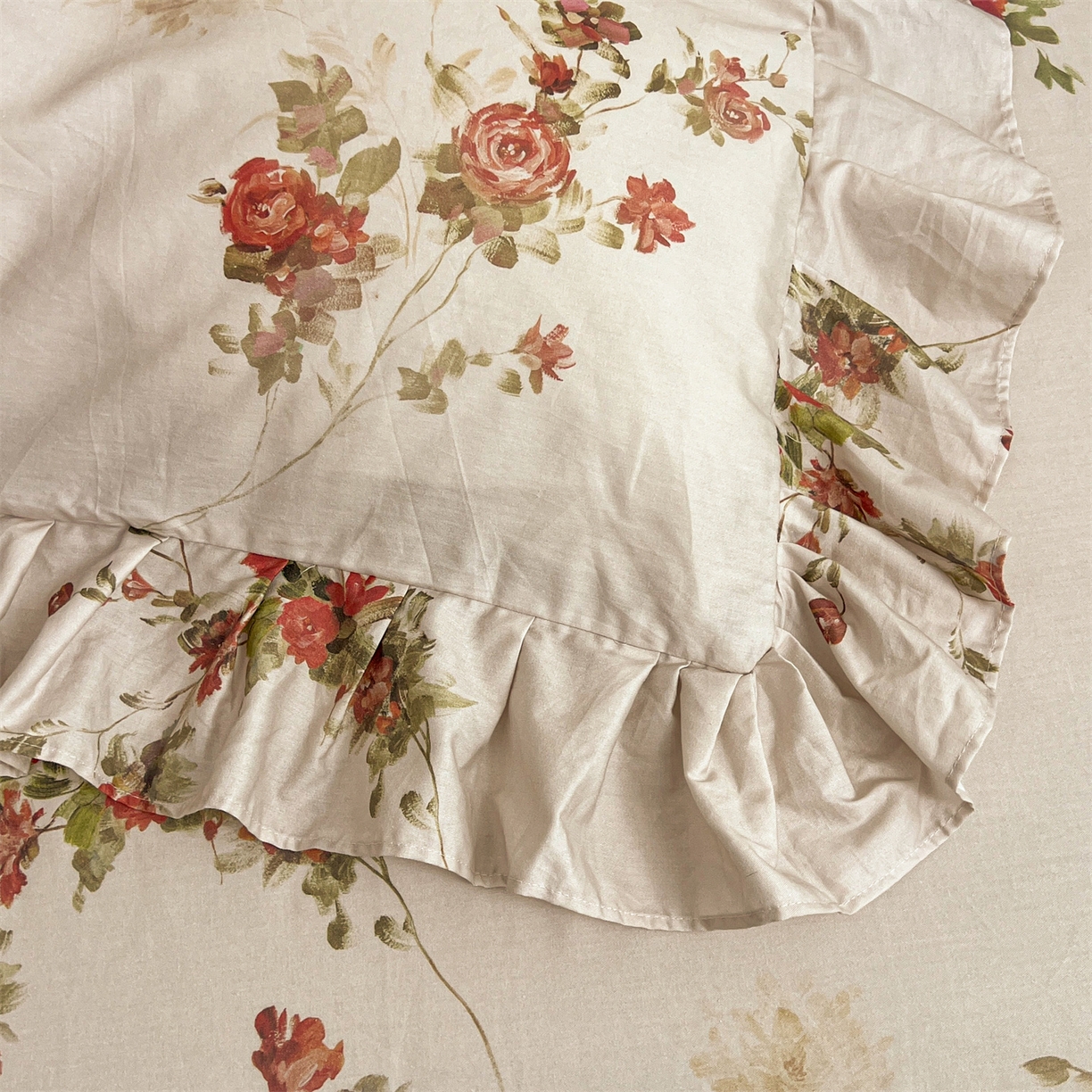 91家纺网 家纺一手货源 找家纺 宜凡家纺 2026新款全棉数码印花单层床裙三四件套①号系列四件套 云栀