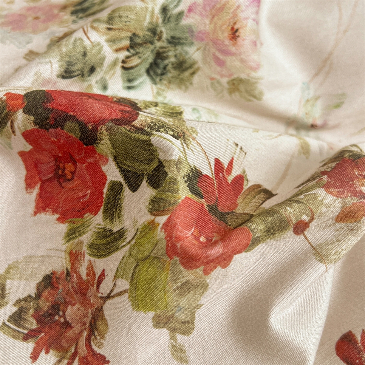 91家纺网 家纺一手货源 找家纺 宜凡家纺 2026新款全棉数码印花单层床裙三四件套①号系列四件套 云栀