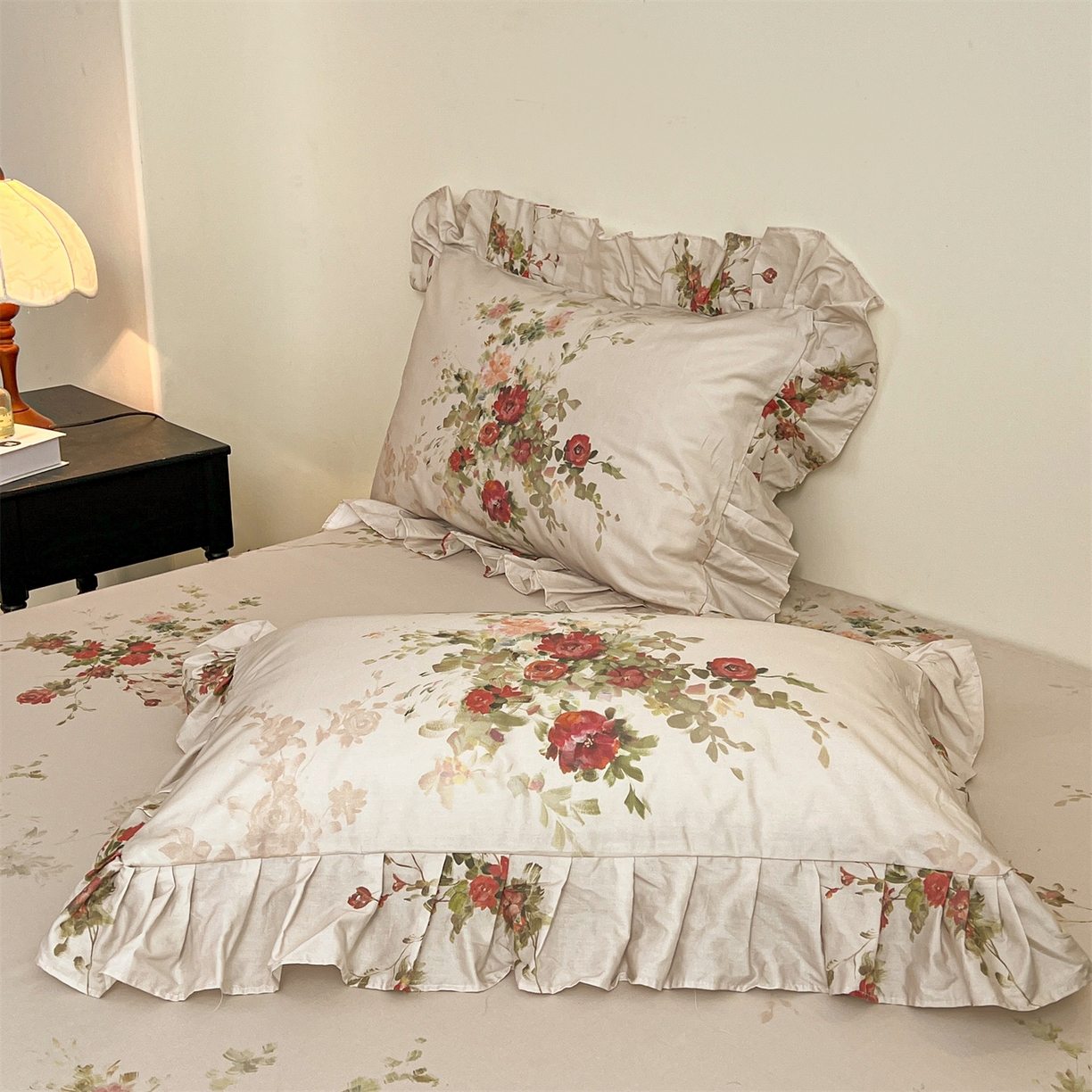 91家纺网 家纺一手货源 找家纺 宜凡家纺 2026新款全棉数码印花单层床裙三四件套①号系列四件套 云栀