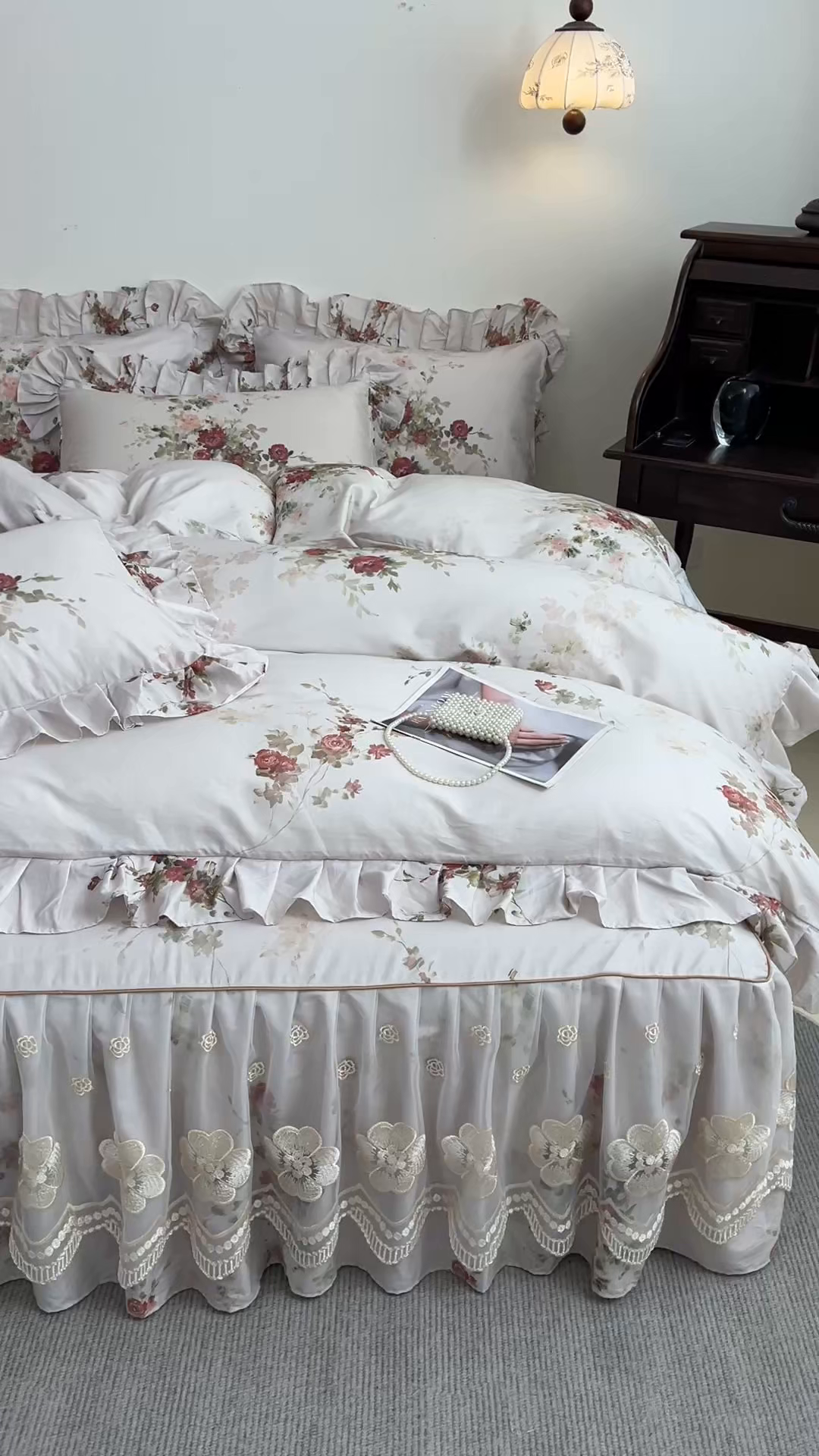 91家纺网 家纺一手货源 找家纺 宜凡家纺 2026新款全棉数码印花单层床裙三四件套①号系列四件套 云栀