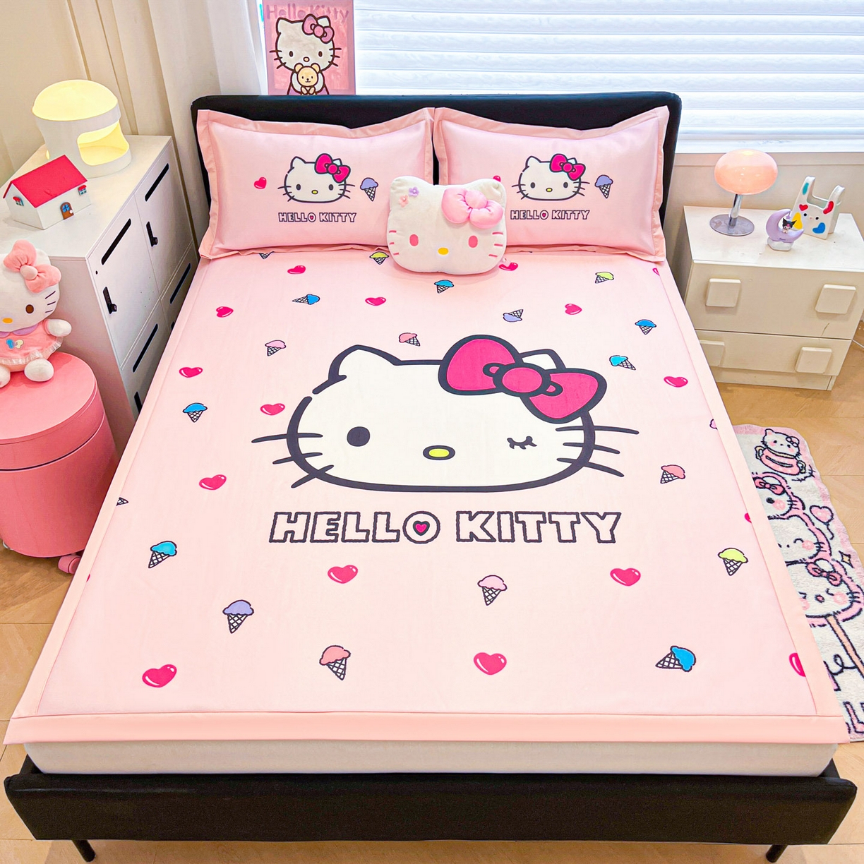 91家纺网 家纺一手货源 找家纺 （总）暮思家居 2026新款正版授权A类大版数码印花三丽鸥1200D冰丝凉席可组合仿锦氨夏被