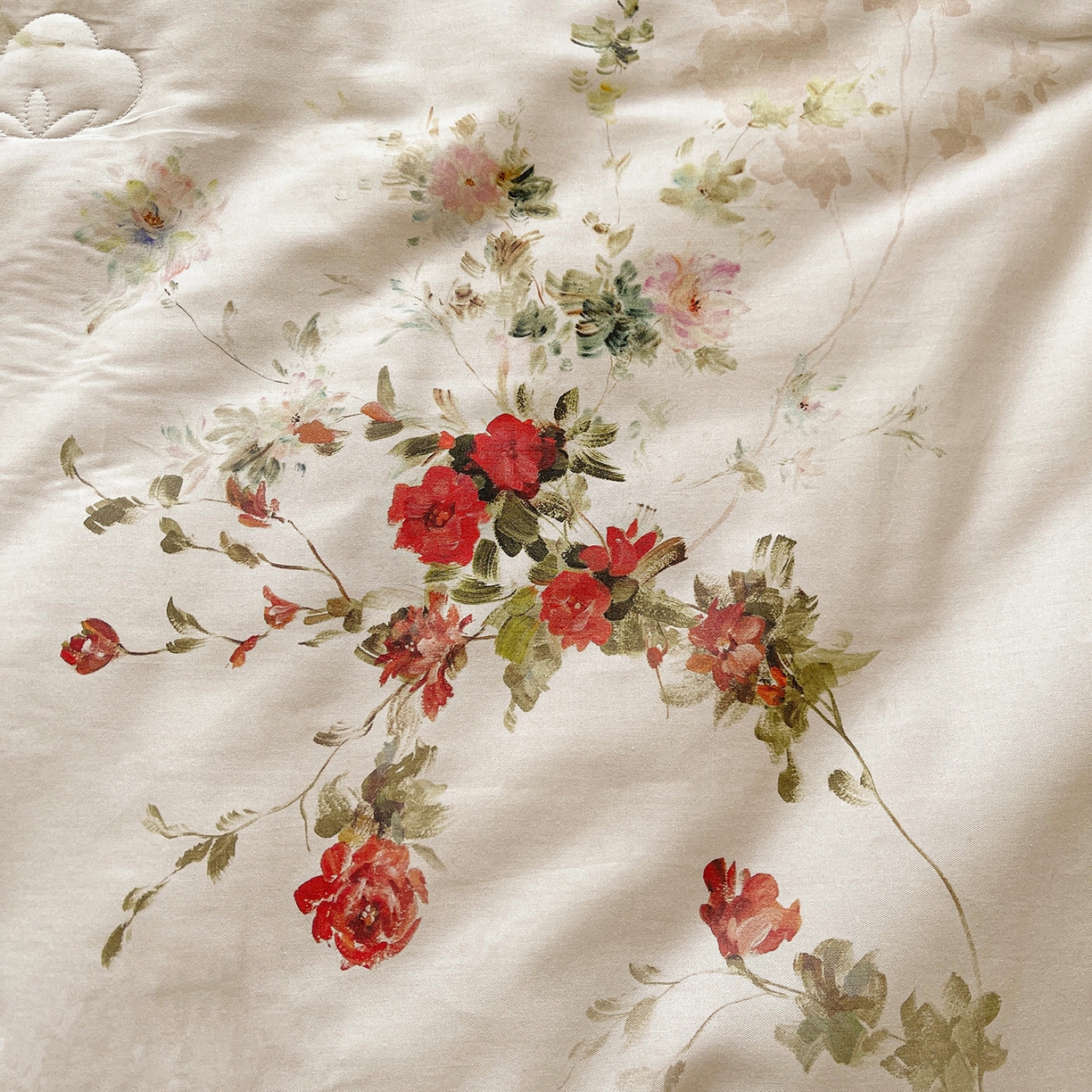 91家纺网 家纺一手货源 找家纺 宜凡家纺 2026新款全棉数码印花夏被床裙四件套①号系列 云栀