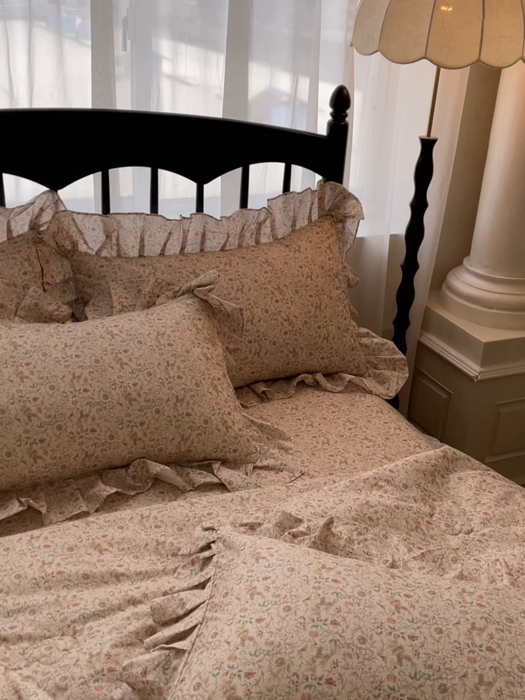 91家纺网 家纺一手货源 找家纺 宜凡家纺 2026新款全棉数码印花夏被床裙四件套①号系列 云卷