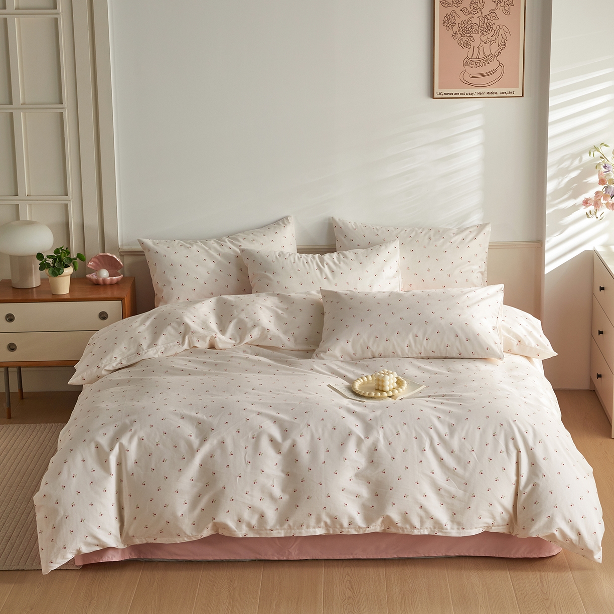 91家纺网 家纺一手货源 找家纺 （总）绫韵家纺 2026新款全棉ins小碎花13372纯棉田园风简约四件套