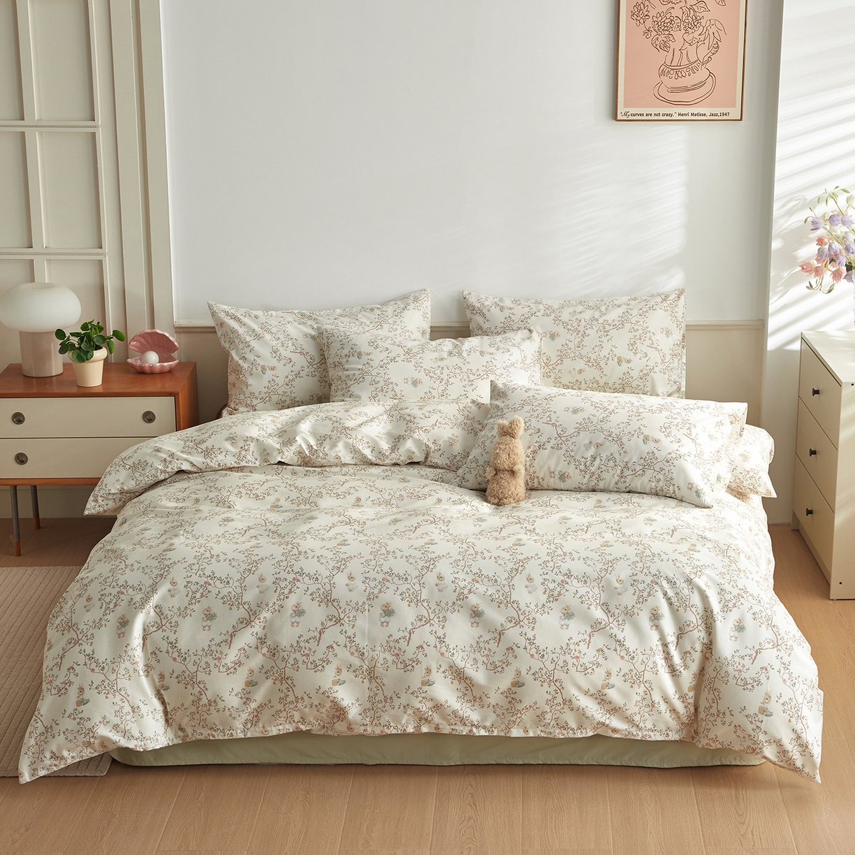 91家纺网 家纺一手货源 找家纺 （总）绫韵家纺 2026新款全棉ins小碎花13372纯棉田园风简约四件套