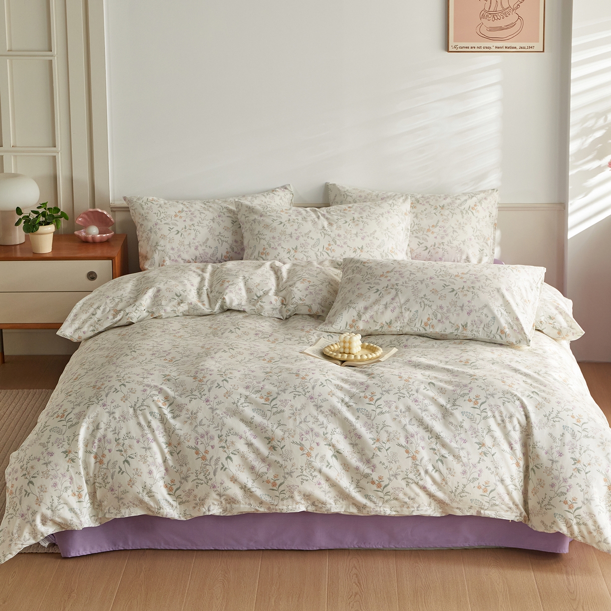 91家纺网 家纺一手货源 找家纺 （总）绫韵家纺 2026新款全棉ins小碎花13372纯棉田园风简约四件套