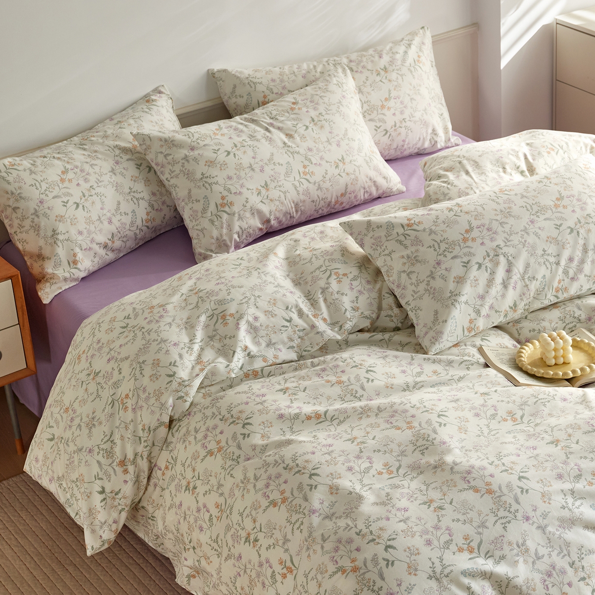 91家纺网 家纺一手货源 找家纺 （总）绫韵家纺 2026新款全棉ins小碎花13372纯棉田园风简约四件套