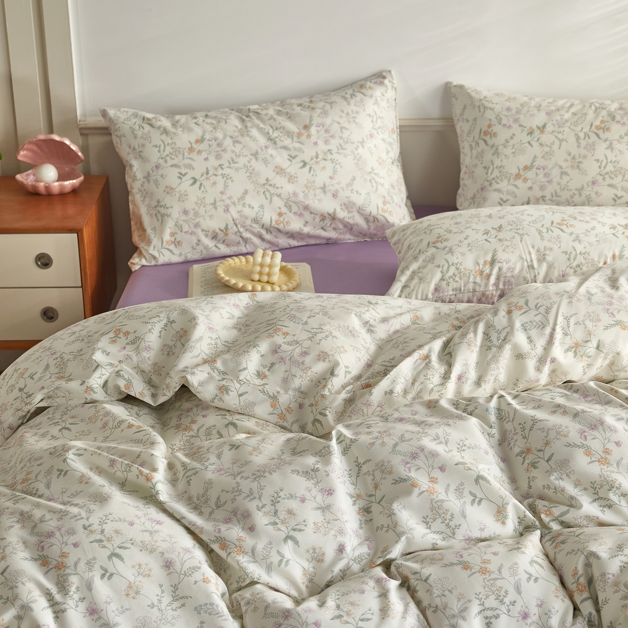 91家纺网 家纺一手货源 找家纺 （总）绫韵家纺 2026新款全棉ins小碎花13372纯棉田园风简约四件套