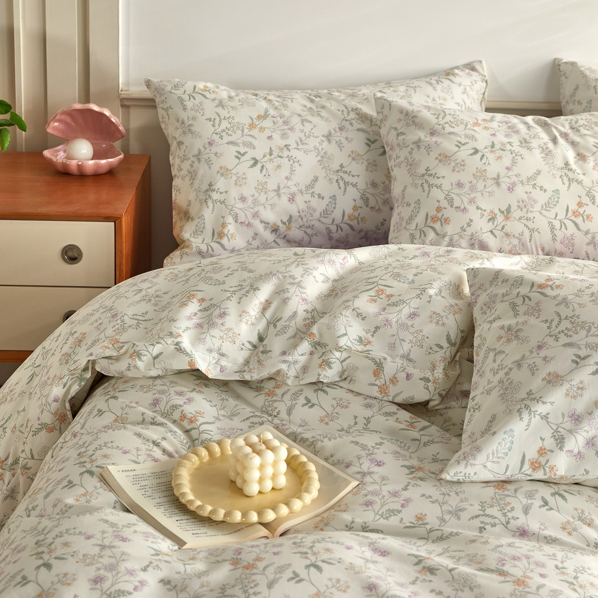 91家纺网 家纺一手货源 找家纺 （总）绫韵家纺 2026新款全棉ins小碎花13372纯棉田园风简约四件套