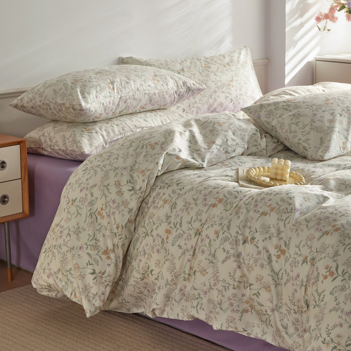 91家纺网 家纺一手货源 找家纺 （总）绫韵家纺 2026新款全棉ins小碎花13372纯棉田园风简约四件套