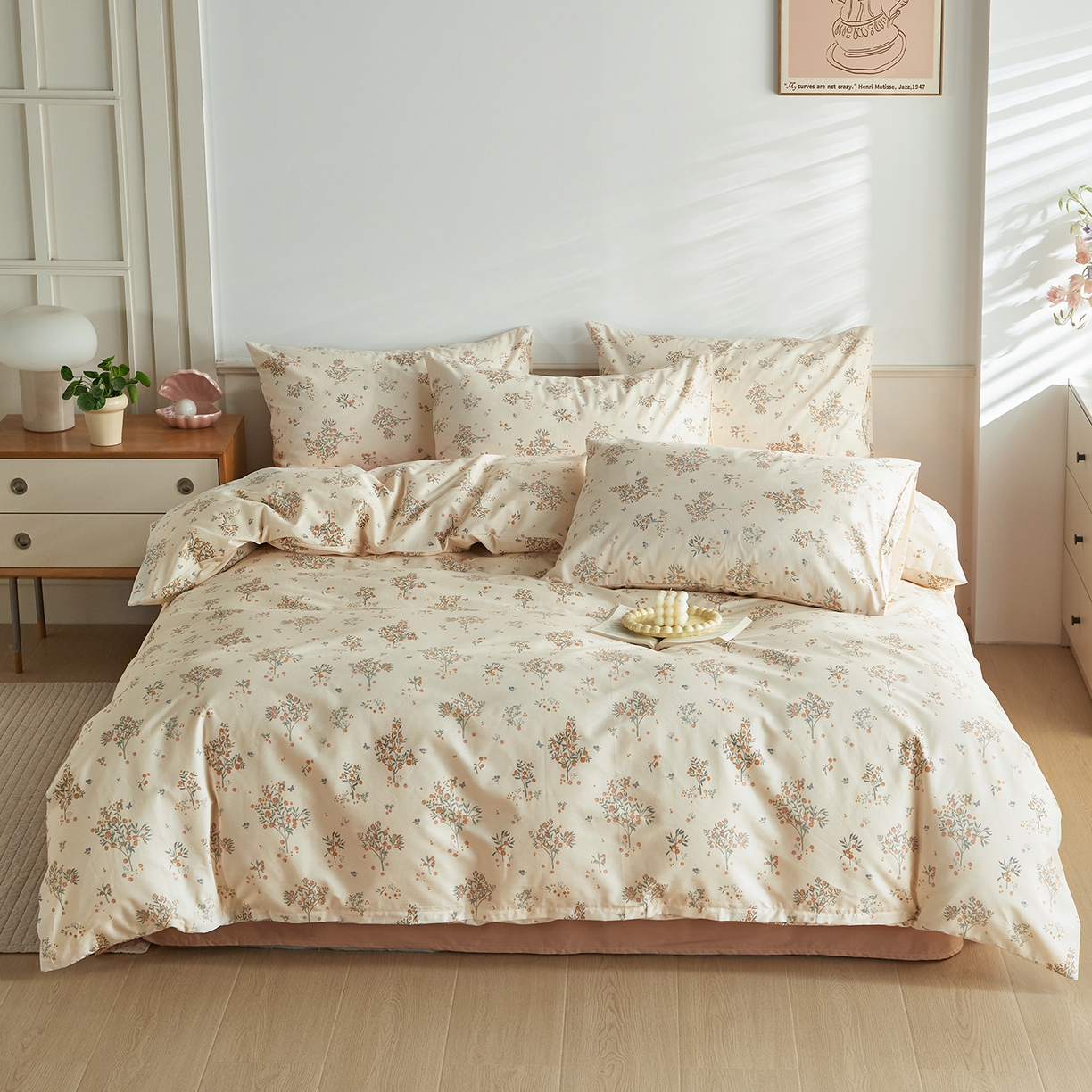 绫韵家纺 2026新款全棉ins小碎花13372纯棉田园风简约四件套 陌上秋