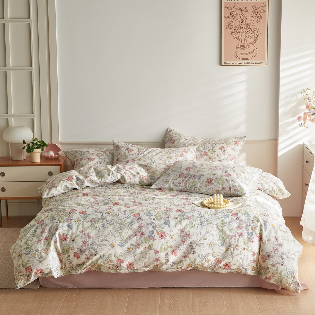 绫韵家纺 2026新款全棉ins小碎花13372纯棉田园风简约四件套 轻语·米