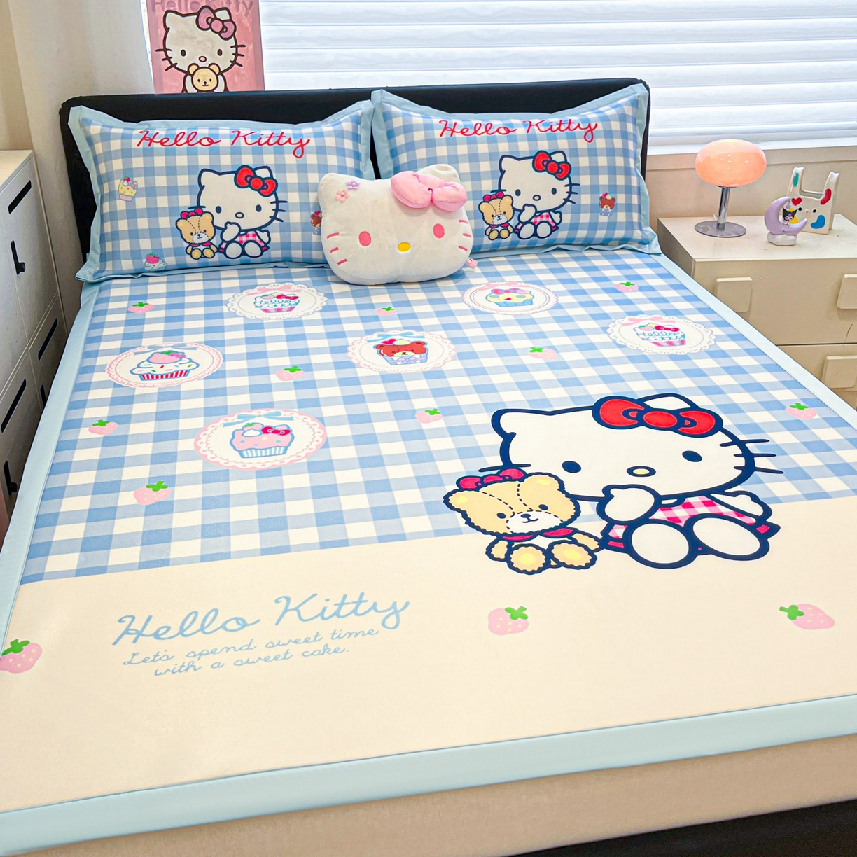 91家纺网 家纺一手货源 找家纺 （总）暮思家居 2026新款正版授权A类大版数码印花三丽鸥1200D冰丝凉席可组合仿锦氨夏被