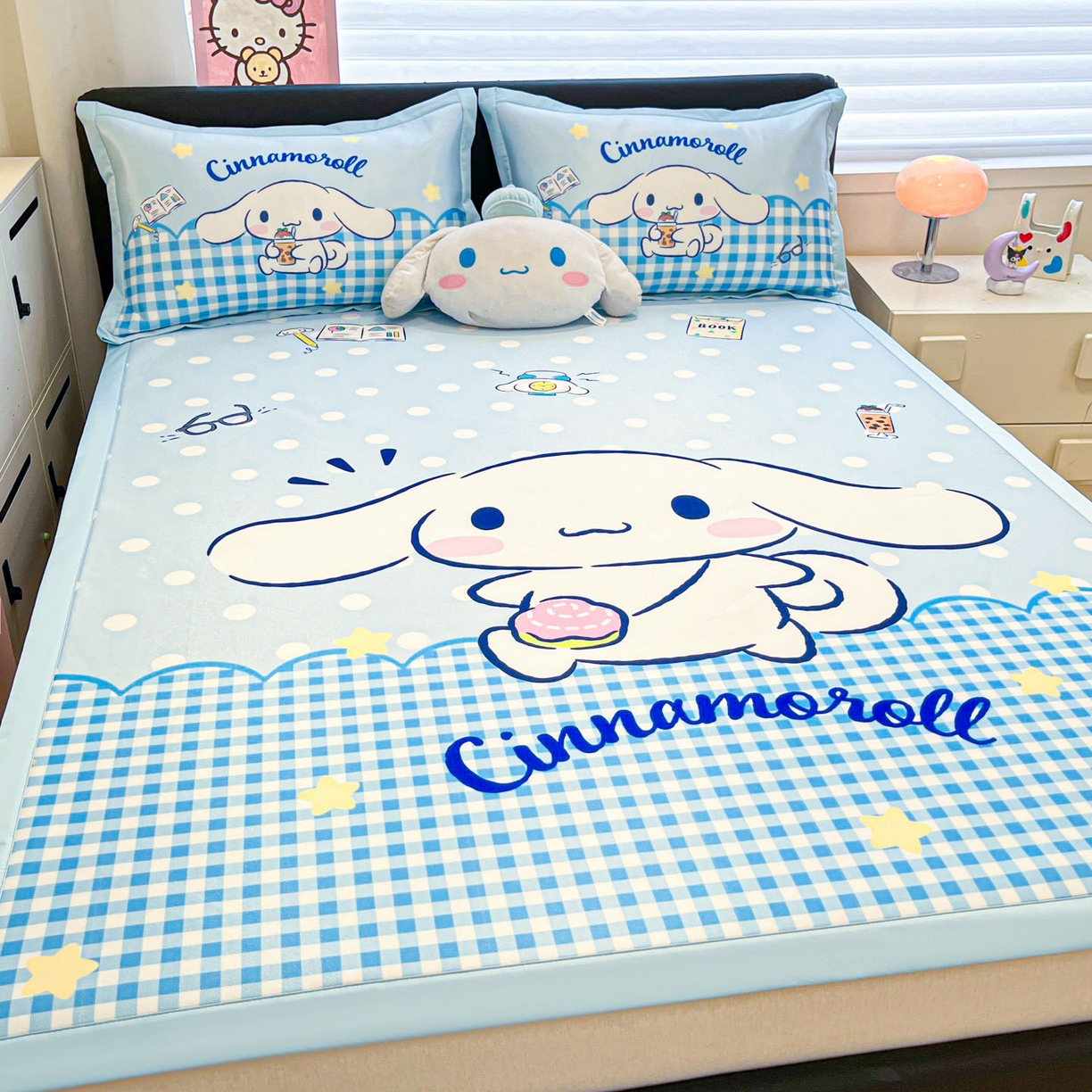 91家纺网 家纺一手货源 找家纺 （总）暮思家居 2026新款正版授权A类大版数码印花三丽鸥1200D冰丝凉席可组合仿锦氨夏被