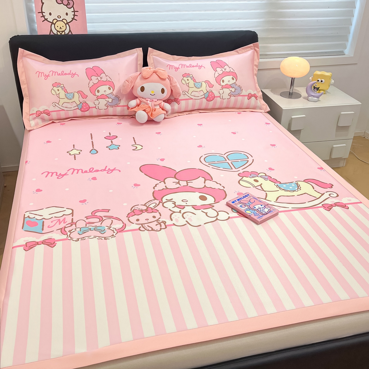 91家纺网 家纺一手货源 找家纺 （总）暮思家居 2026新款正版授权A类大版数码印花三丽鸥1200D冰丝凉席可组合仿锦氨夏被