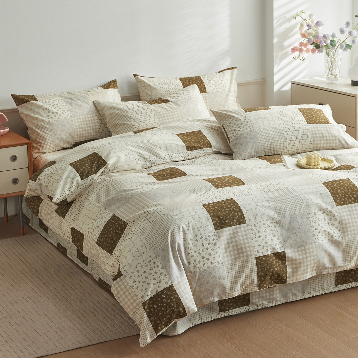 91家纺网 家纺一手货源 找家纺 绫韵家纺 2026新款全棉ins小碎花13372纯棉田园风简约四件套 乡村爱情