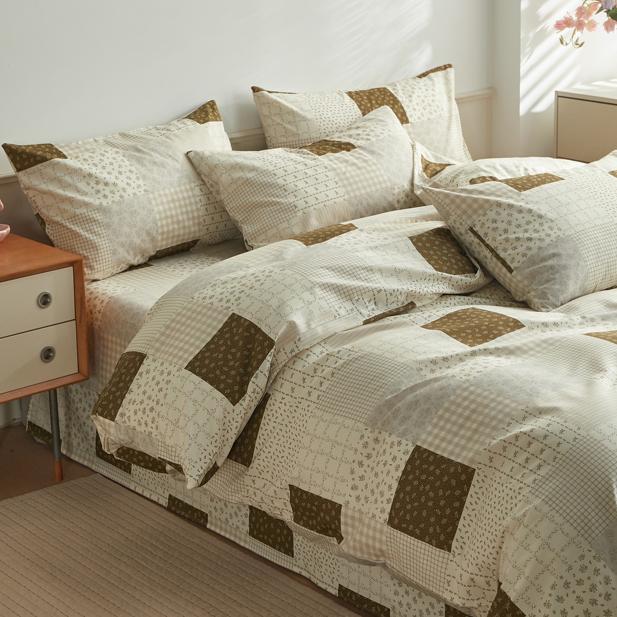 91家纺网 家纺一手货源 找家纺 绫韵家纺 2026新款全棉ins小碎花13372纯棉田园风简约四件套 乡村爱情