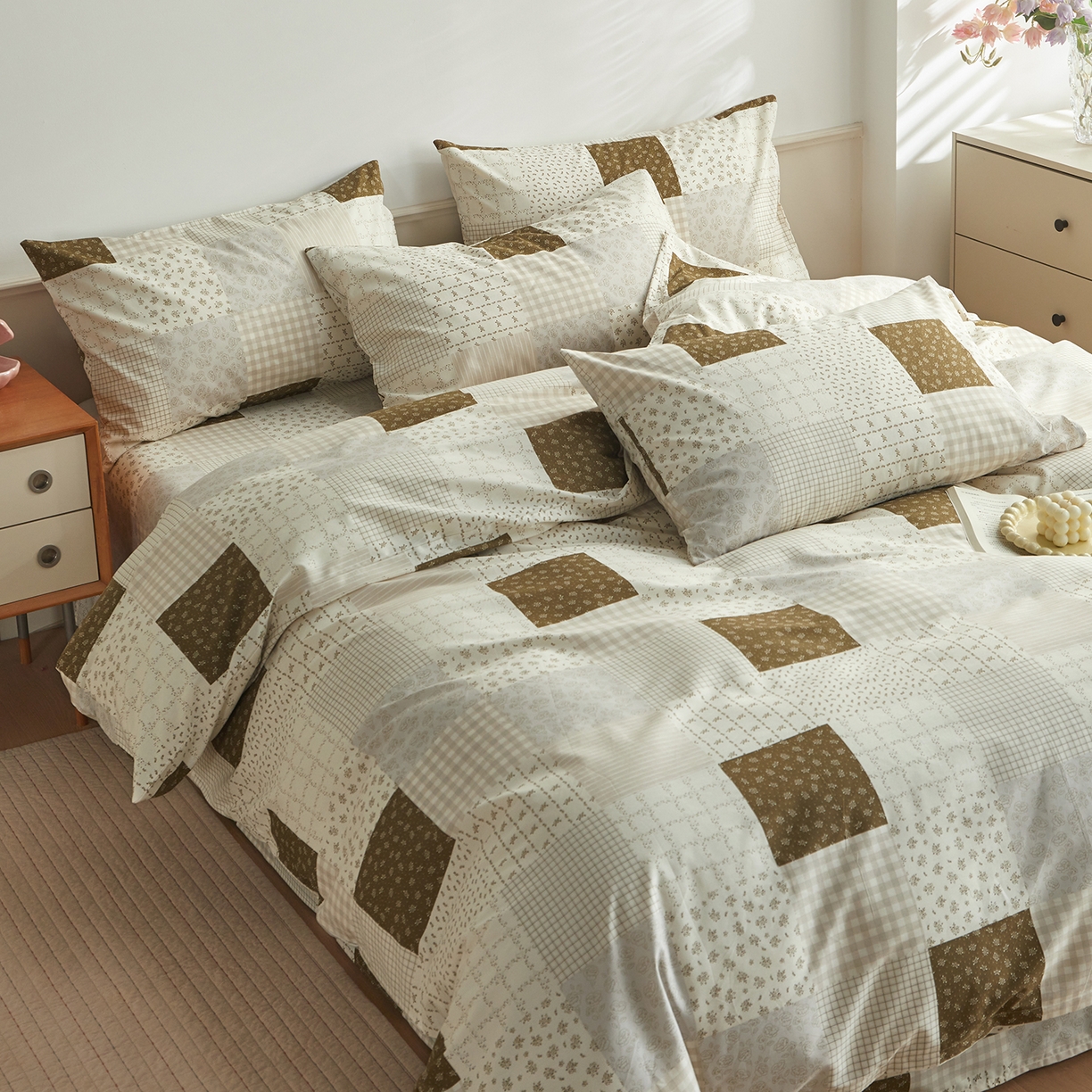 91家纺网 家纺一手货源 找家纺 绫韵家纺 2026新款全棉ins小碎花13372纯棉田园风简约四件套 乡村爱情