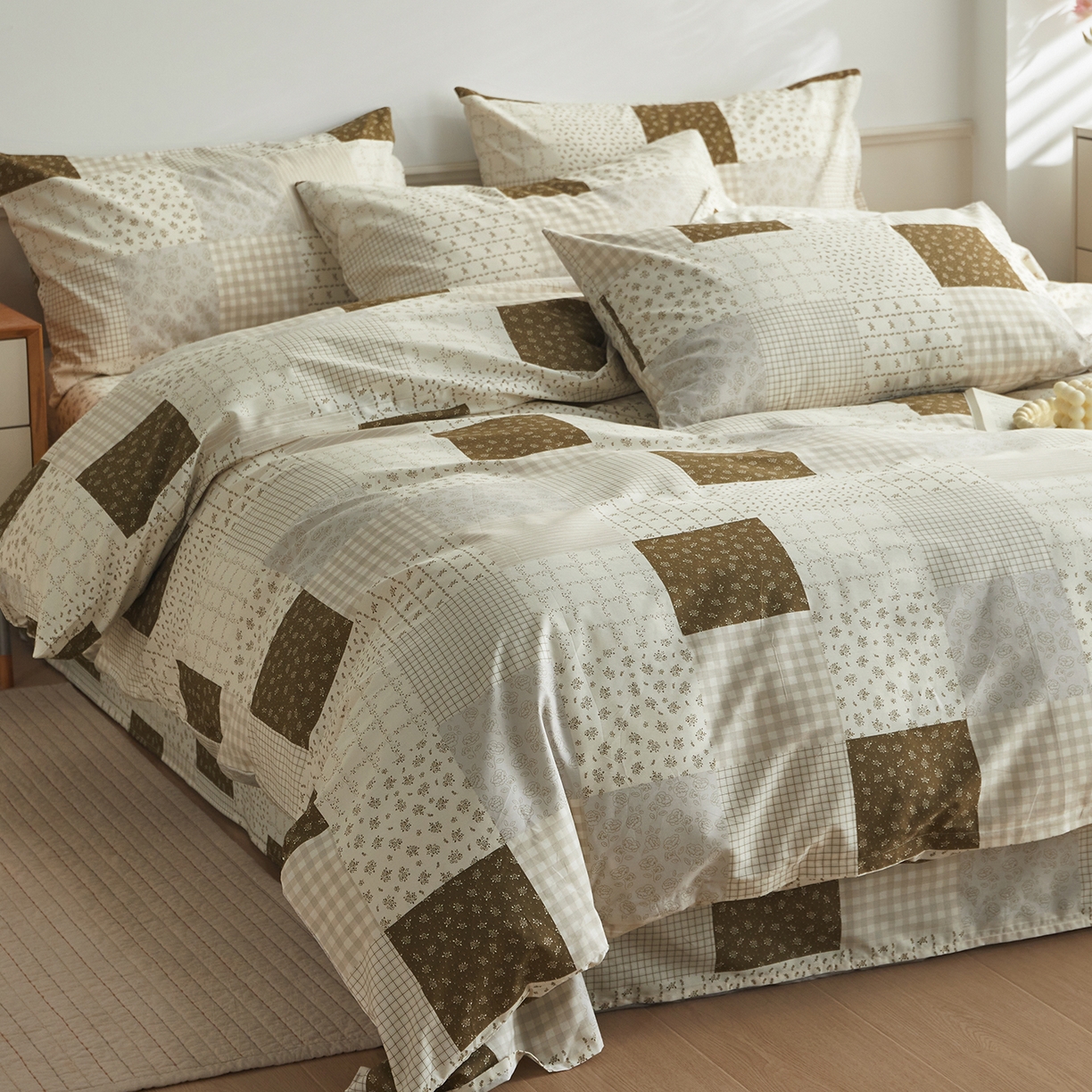 91家纺网 家纺一手货源 找家纺 绫韵家纺 2026新款全棉ins小碎花13372纯棉田园风简约四件套 乡村爱情