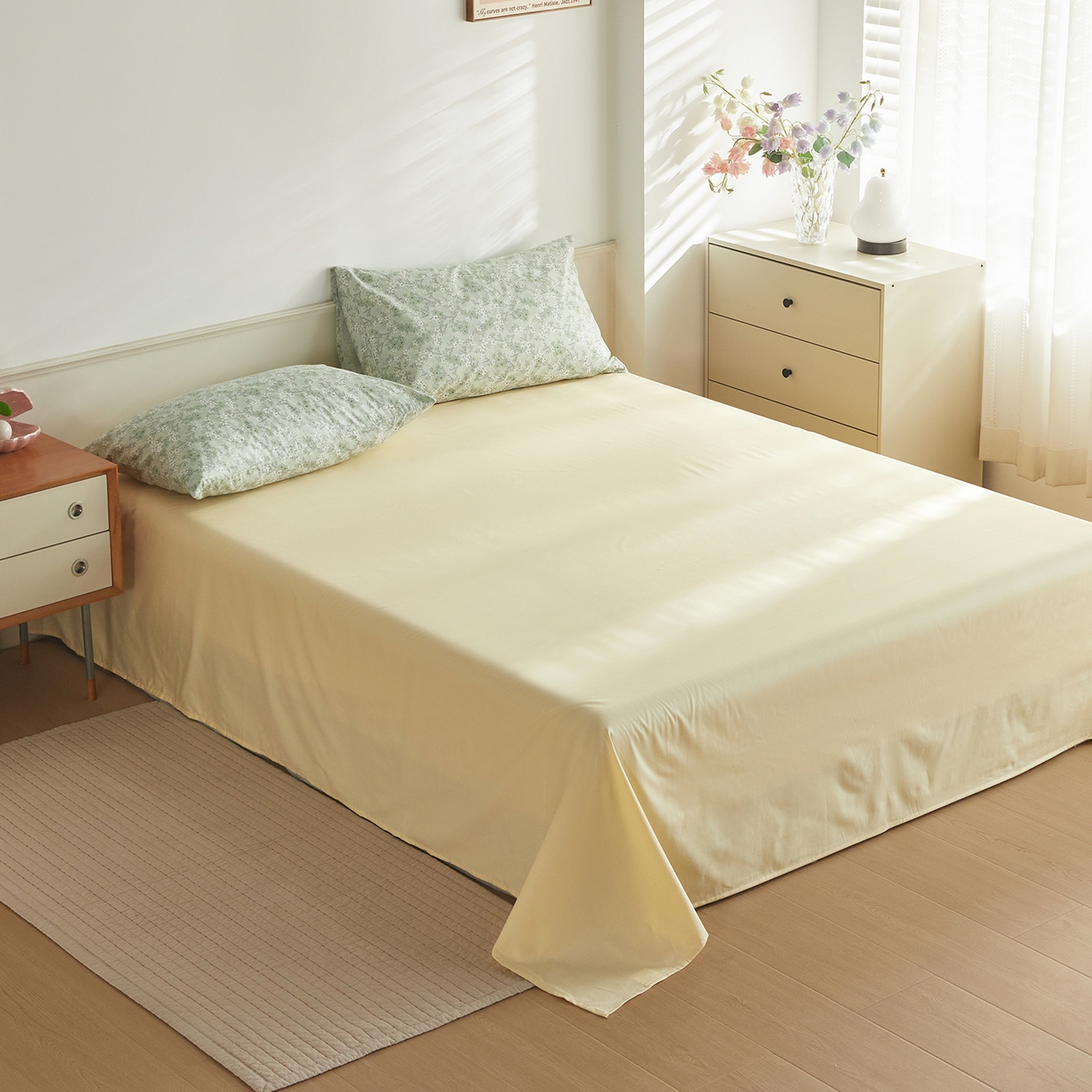 91家纺网 家纺一手货源 找家纺 绫韵家纺 2026新款全棉ins小碎花13372纯棉田园风简约四件套 星星花