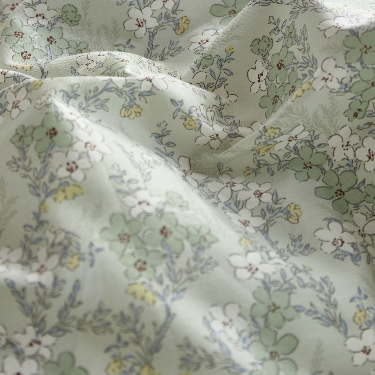 91家纺网 家纺一手货源 找家纺 绫韵家纺 2026新款全棉ins小碎花13372纯棉田园风简约四件套 星星花