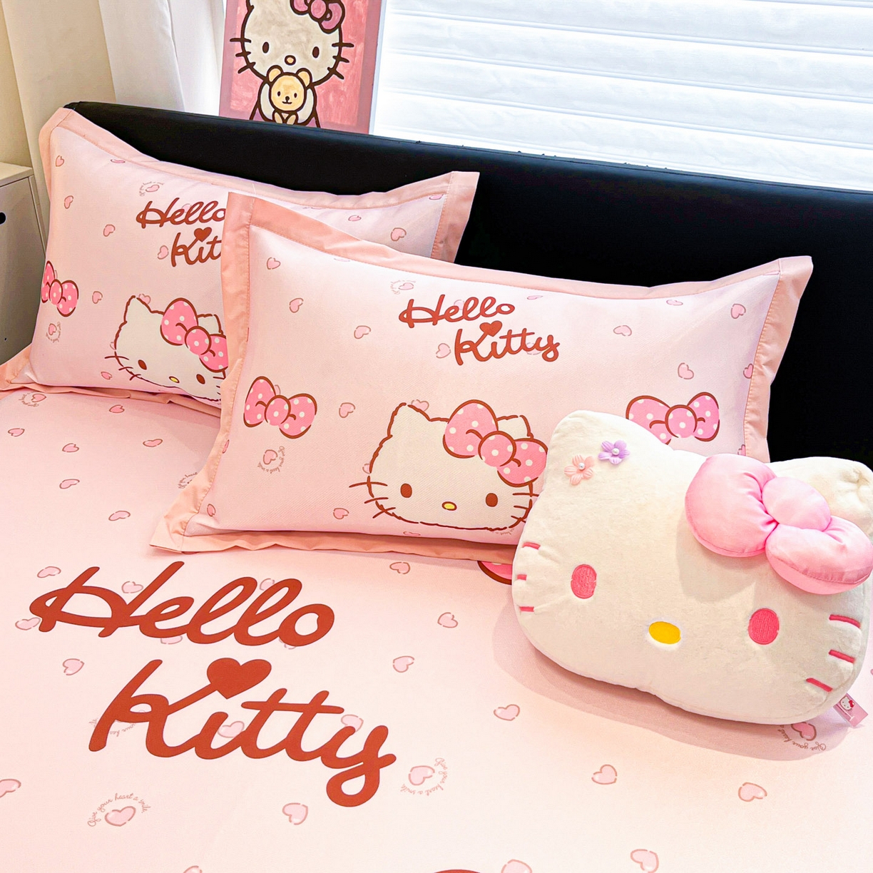 91家纺网 家纺一手货源 找家纺 暮思家居 2026新款正版授权A类大版数码印花三丽鸥1200D冰丝凉席可组合仿锦氨夏被 平铺款-蝴蝶结KT