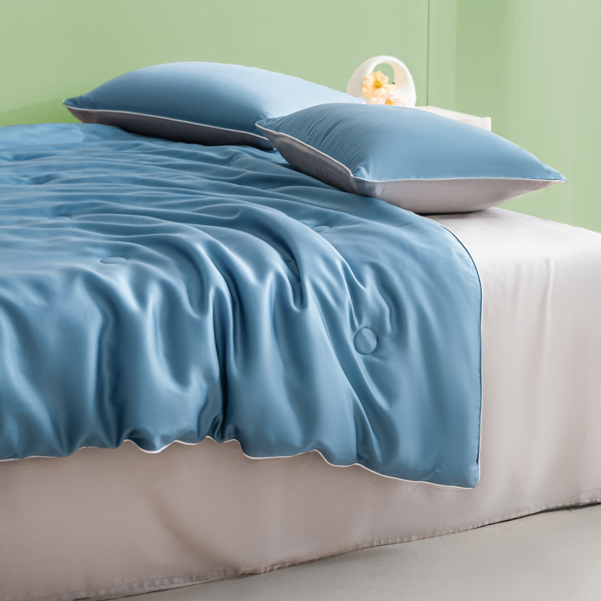 91家纺网 家纺一手货源 找家纺 （总）云棉坊 2026新款水洗冰丝滚边款夏被-双拼系列