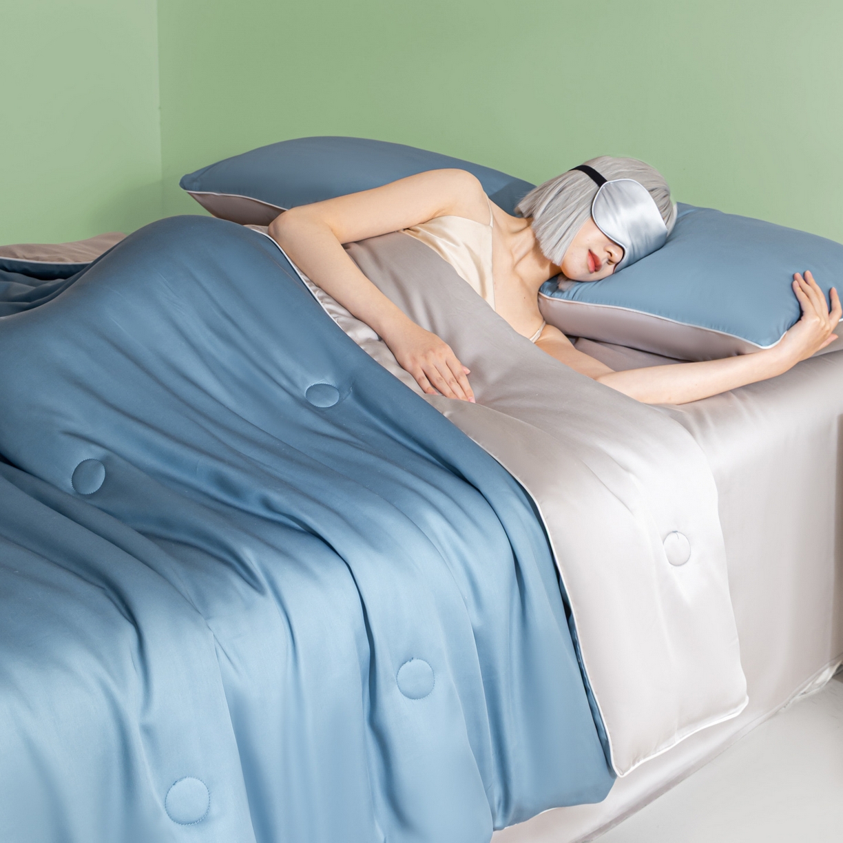 91家纺网 家纺一手货源 找家纺 （总）云棉坊 2026新款水洗冰丝滚边款夏被-双拼系列