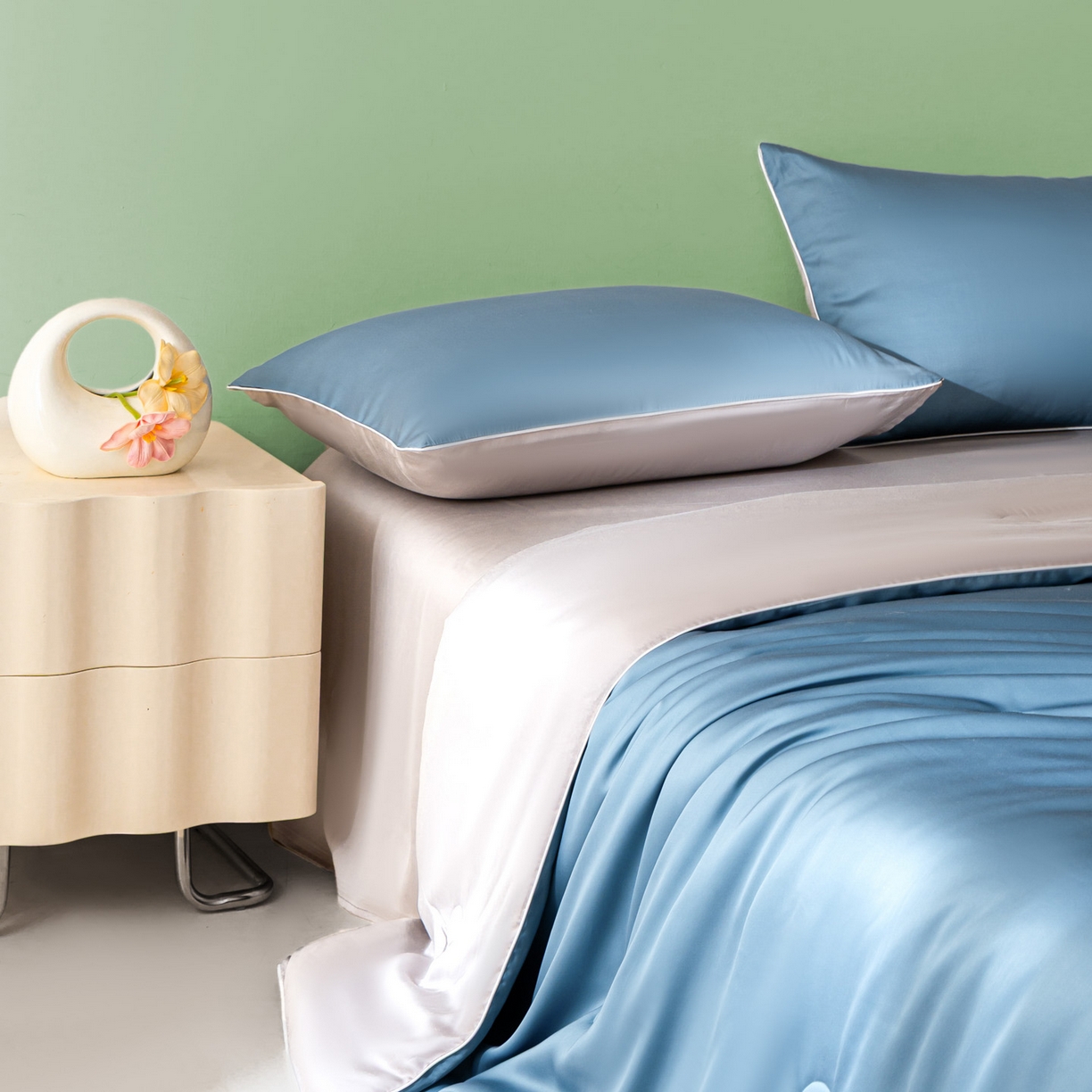 91家纺网 家纺一手货源 找家纺 （总）云棉坊 2026新款水洗冰丝滚边款夏被-双拼系列