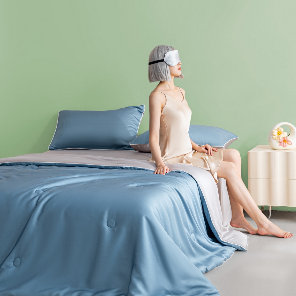 91家纺网 家纺一手货源 找家纺 （总）云棉坊 2026新款水洗冰丝滚边款夏被-双拼系列