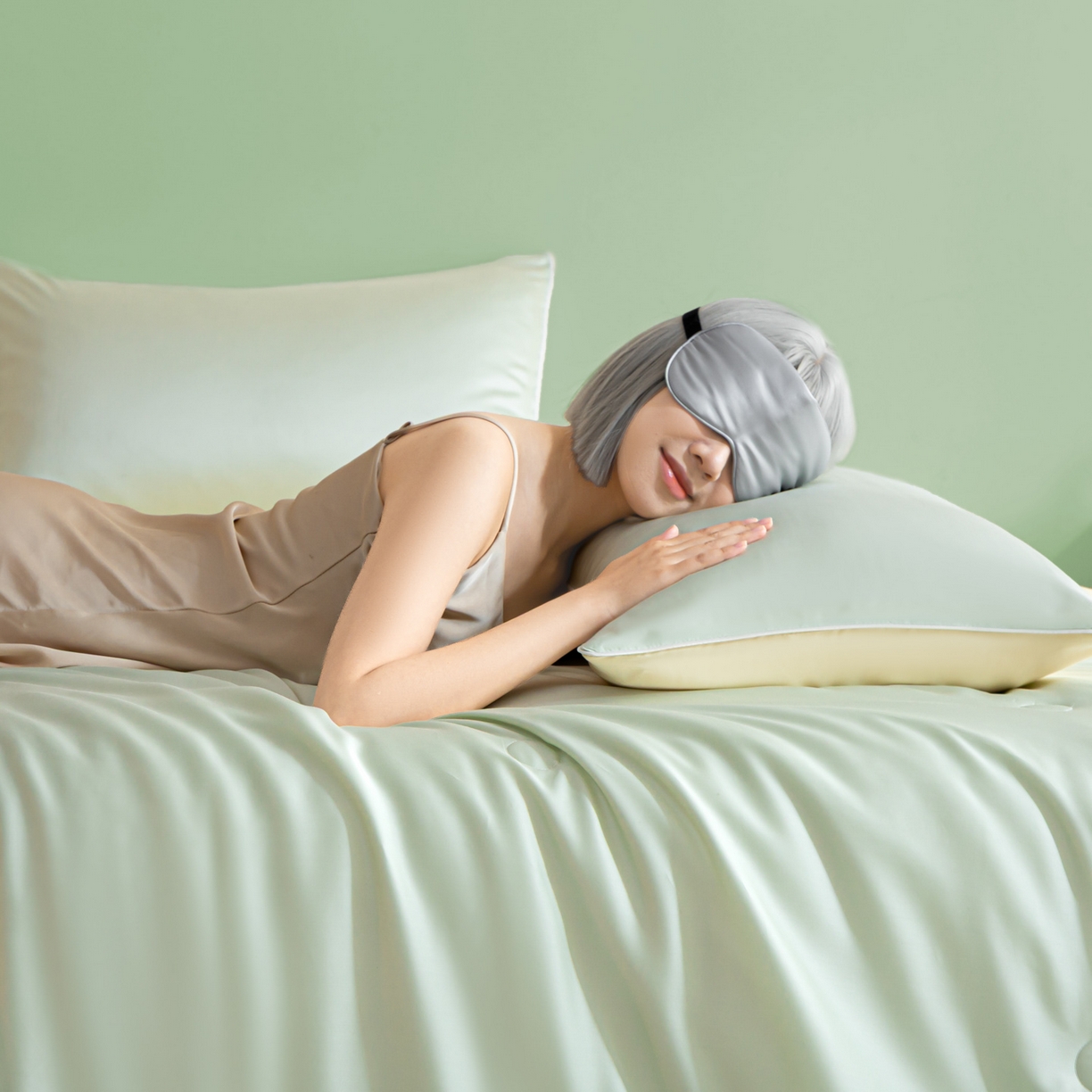 91家纺网 家纺一手货源 找家纺 云棉坊 2026新款水洗冰丝滚边款夏被-双拼系列 双拼-水果清香+奶黄