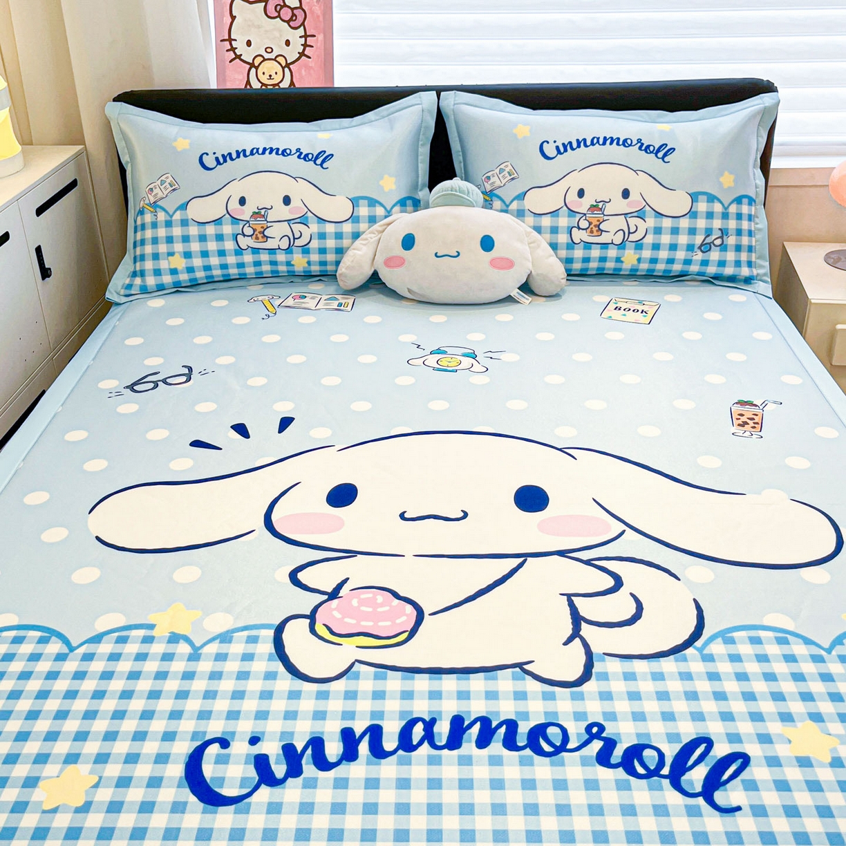 91家纺网 家纺一手货源 找家纺 暮思家居 2026新款正版授权A类大版数码印花三丽鸥1200D冰丝凉席可组合仿锦氨夏被 平铺款-快乐玉桂狗