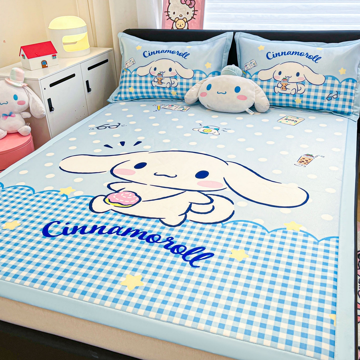 91家纺网 家纺一手货源 找家纺 暮思家居 2026新款正版授权A类大版数码印花三丽鸥1200D冰丝凉席可组合仿锦氨夏被 平铺款-快乐玉桂狗