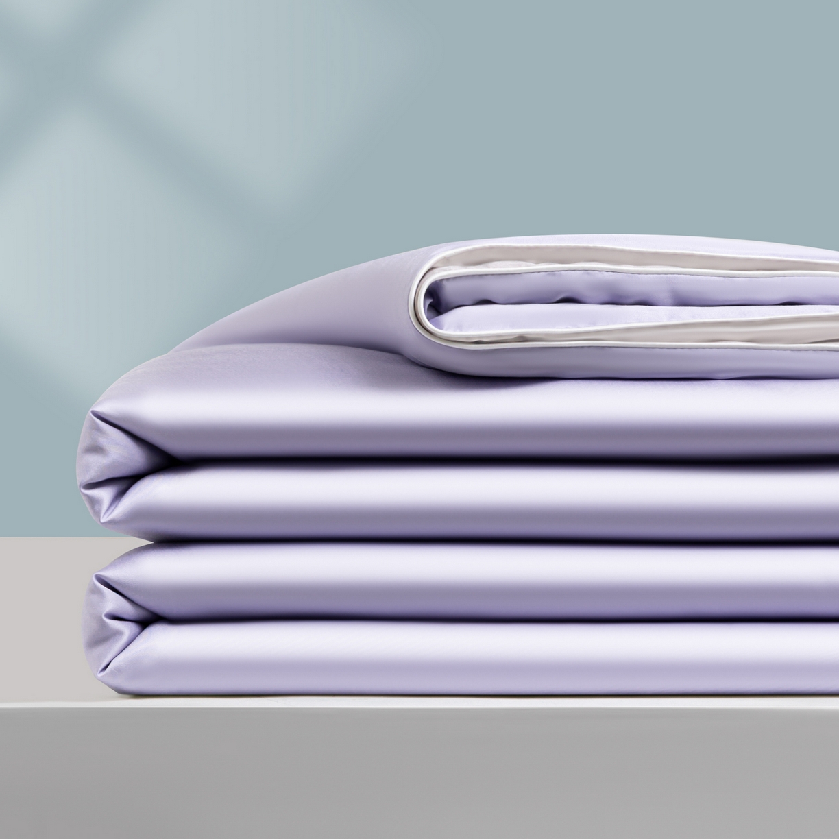 云棉坊 2026新款水洗冰丝滚边款夏被-双拼系列 双拼-风信紫+香草灰